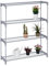 Relaxdays Blumenregal, 4 Ablagen, Blumen- & Pflanzentöpfe, Metall & Kunststoff, HxBxT: 106x91x28 cm, Kräuterregal, grau