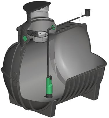 FLORANTIA Regenwasser Zisterne 4000 Liter Erdtank Aqua-Rondo Kunststoff [ Ausbaupaket passend für Ihre Anwendung frei wählbar ]