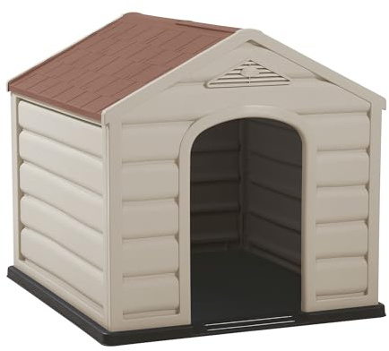 Garden Store Direct Dog Kennel House Shelter Weather & Water Resistant, Easy Assembly, with Two Sizes (Terracotta Roof, Small)
