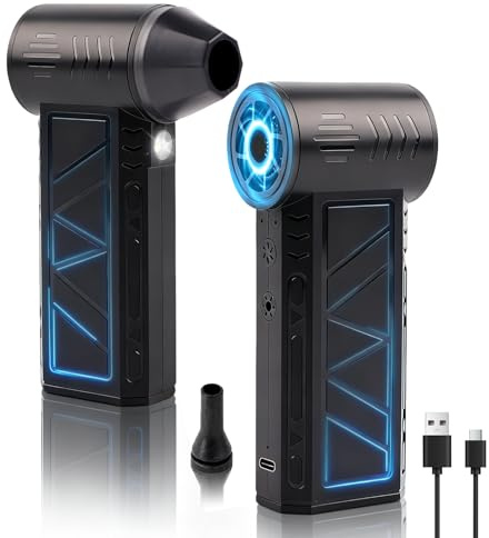 Elektrisk dammblåsare, 130 000 varv/min, tryckluftsspray, uppladdningsbar luftblåsare, 4000 mAh-batteri (4h), tryckluftsspray för PC-rengöringsset, mini-blåsare för laptop, tangentbord, bil