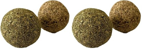 Croci Euphoria - Bolas de hierba gatera y Silvervine, juego de 2 bolas con hierba gatera y Silvervine prensada para gatos y cachorros, 3 cm (Paquete de 2)