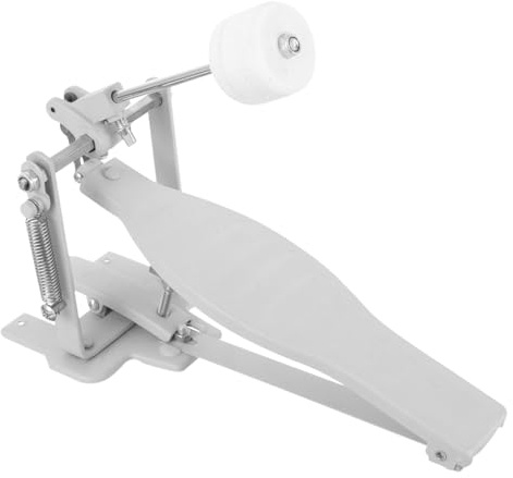 Bassdrum Pedal aus Metall für Schlagzeug, Silber, Glatt Poliert | Ersatzteil für Abgenutzte Pedale, Geeignet für Bassdrum und Drumkit, für Jazz und Studioaufnahme