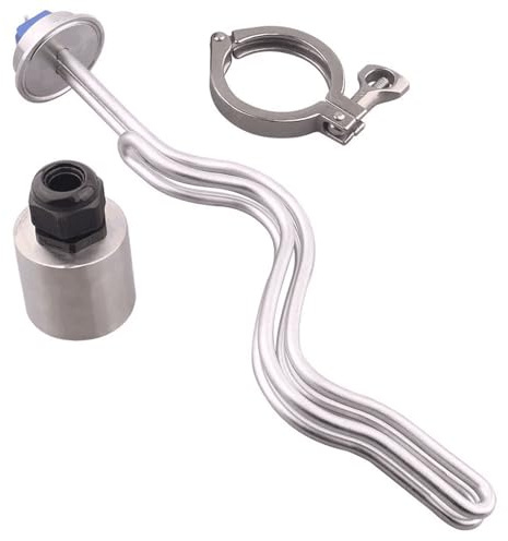 240V 2inches Tri Clamp Water Heater Electric Tubular Heating Element Immersion Boiler for Brewing 2.5/3.5/4.5/5.5/6.5KW SUS304(with clamp,240V_6.5KW)