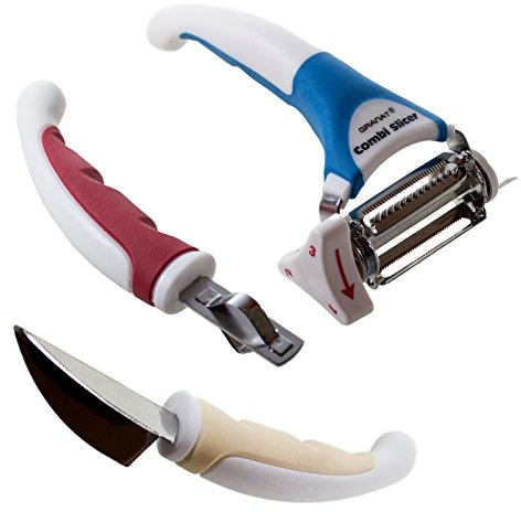DbKW (Set 1) Kombischäler Dekostecher Schlaufenschäler.Sparschäler & Garniermesser. Diverse Sets wählbar. Schäler Kartoffelschäler Allzweckschäler Allesschäler Universalschäler (Set 1)