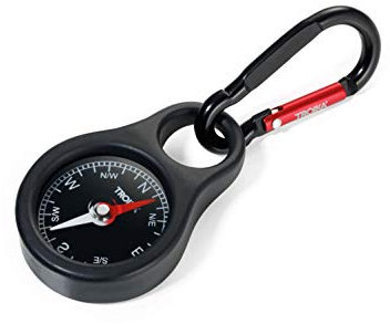 TROIKA WEGWEISER – NG-COS10/BK – Schlüsselanhänger mit Kompass – Navigieren, Koordinieren, Himmelsrichtung – Karabinerhaken – PVC/Acryl/ABS/Aluminium – TROIKA-Original
