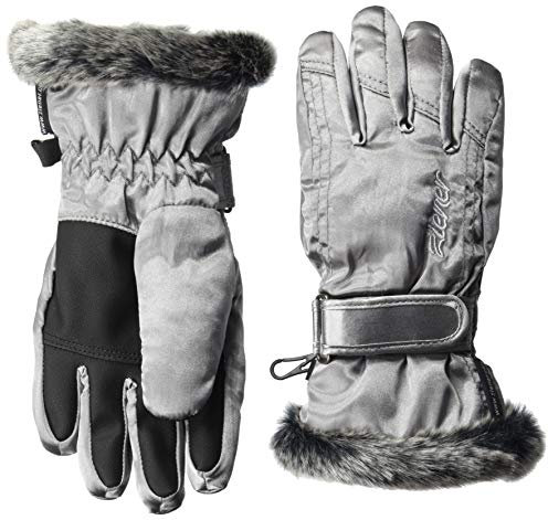 Ziener Mädchen LIM GIRLS glove junior Ski-handschuhe/Wintersport, metallic silver, silber (metallic silver), 3.5