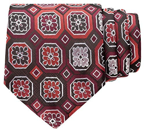 BomGuard Herren Krawatte, 8 cm breit, bordeaux-Rot Quadrate