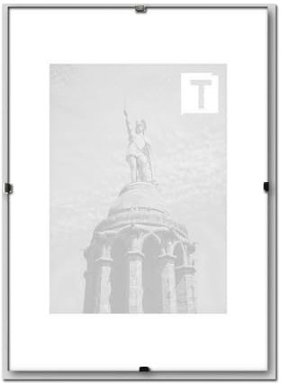 TEUTO BILDERRAHMEN Celina für Großformate, Eleganter, Edler rahmenloser Bildhalter mit 2mm klarem Kunststoffglas, Bildmaß: 75 x 98 cm
