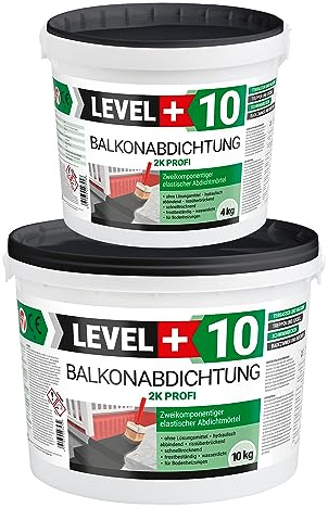 Balkonabdichtung 14 kg, flexibel Dichtschlämme 2K, Abdichtung, Terrasse | Balkone, Keller, Dusche, Bad, Schwimmbäd, RM10