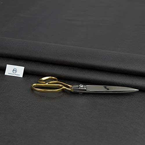 Haaris Imaan Premium Faux Leather Fabric | Fire Retardant Vinyl Leatherette | Durable Leather Upholstery Fabric | Perfect for Cushions, Car Seats, Sofas Furnishing | Sold by The Meter (Black)