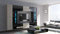 FURNITECH Wohnwand Wohnzimmer | Wohnzimmer Möbel mit LED RGB - 16 Farben | Hängend Wohnwand Modern | Wohnzimmer Schrankwand mit Regale und TV Schrank (Julian AN67-19SB-HGM3)