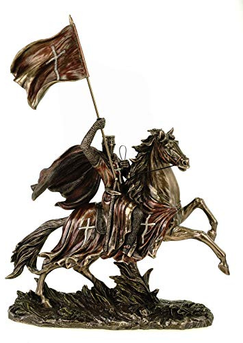 Veronese Tempelritter auf seinem Pferf mit Flagge 38 cm Figur Ritter Knight Mittelalter