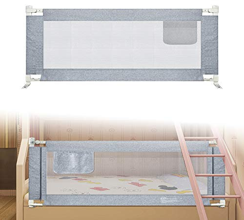 LARS360 200cm Kinder Bettgitter zum Vertikalen Heben Bettschutzgitter Kinderbettgitter für Familienbett und Kinderbett, Rausfallschutz Anti-Fall Sicherheitsschutz für Bett