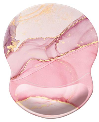 Mouse Pad with Wrist Support, Non Slip Mousepad Wrist Rest for Office, Computer, Laptop & Mac-Comfortable & Lightweight Ergonomic Support Mouse Mat(Pretty Marble-E)