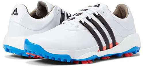 adidas Men's TOUR360 Infinity Golf Shoes, Footwear White/Core Black/Blue Rush, 11.5