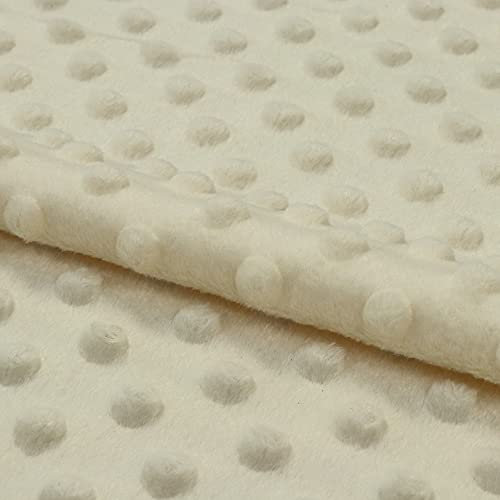 Fabreco PUNKT Deko-Stoff mit Noppen, Meterware 0,5lfm - 160cm breit, 300 g/m2, Plüschstoff für Kinderdecken, Spiel- und Krabbeldecken, Sofa- und Kopfkissen, Maskottchen - Ecru 16