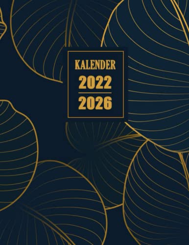 Kalender 2022-2026: Januar 2022 bis Dezember 2026 | Modernes Cover Design | Monatsplaner und Tageskalender mit 1 Monat auf 2 Seiten