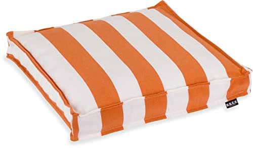 H.O.C.K. Classic Streifen Outdoor Sitzkissen Größen (40x40x5cm, Orange)