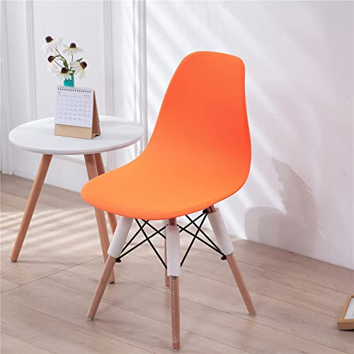 Highdi Einfarbig Schalenstuhl Bezug, Stuhlbezug 2/4/6 er Set Stuhlbezüge Stretch Esszimmerstühle Bezug Moderne Elastischer Stuhlhussen Abnehmbar Waschbar Küchenstühle Husse (Orange,4 PCS)
