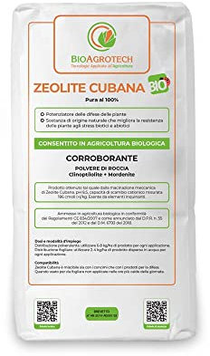 Zeolite Cubana Pura per Agricoltura 6 kg - Polvere di Roccia - Corroborante agricolo Potenziatore delle difese di Piante Orto e Giardino - Consentito in Agricoltura Biologica