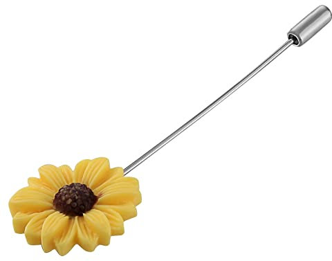 Whoiy Brosche Blumen, Brosche Damen Vintage Edelstahl Gelb Brosche Blumenstrauß Sonnenblume für Frauen Anzughemd