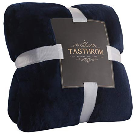 TASTHROW Flanelle Couverture Polaire, Moelleuse Couverture Polaire Epaisse, Jeté de Canapé Couverture Chaude et Douce en Peluche Plaid Polaire (Marine, 130x180cm)