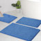 AINAHYVA Badezimmerteppiche, Chenille-Badematte, 3-teiliges Set, super saugfähig, starke PVC-Unterseite, Badematten für Badezimmer, Plüsch, zottelig, dick, maschinenwaschbar, Badewanne, WC, Dunkelblau