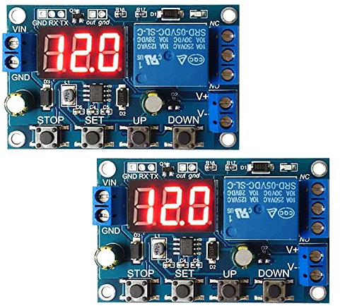 Heemol Lot de 2 modules de contrôle de charge de batterie CC 6-40 V avec interrupteur basse tension programmable pour moniteur de batterie 18650 avec arrêt avec écran.