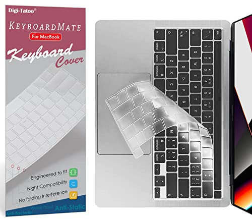 US English Layout Keyboard Cover for MacBook Pro 13 (2022 M2 Chip / 2020 M1 Chip) / Old Pro 16 (2019), Model A2338/A2289/A2251/A2141,High Transparency Keyboard Protector Skin