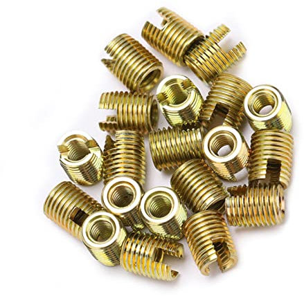 20 Stück 302 Kohlenstoffstahl Selbstschneidendes Gewindeeinsatz Zubehör M12 Gewindebuchse auf 8 M5 Intern (Innen M6 * 1,0 Außen M10 * 1,5 Länge 14 mm)