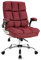COSTWAY Executive Office Chair, Ergonomic High Back Swivel Computer Desk Chairs with Flip-up Armrests, Linen Padded Height Adjustable Rolling Manager Task Chair for Home Office (Red)