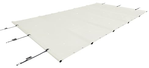 ANKO PLANEN Couverture de Piscine de sécurité Enroulable pour Une sécurité maximale - Bâche Camion PVC 680 g/m² - Couverture Toutes Saisons été & Hiver - sans Barres (4 m x 6 m, Gris Clair RAL7035)