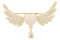 BSLVWG Wings broche à la mode opale coeur Broche en cristal pour les femmes, les filles, les femmes, les mamans