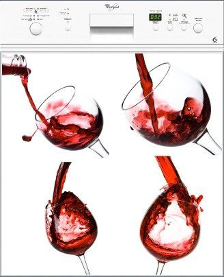 Jm-Déco Sticker Lave Vaisselle Vin Rouge Dimensions 60x60cm
