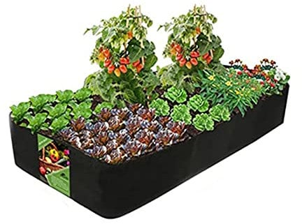 Gemüse Pflanzsack 2 Stück Garten Hochbeet Filz Multi-Gitter Tomaten Pflanzgefäß Tragbar Wiederverwendbar Rechteckig Kartoffel Pflanztopf für Im Freien,6 Pocket