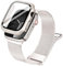 Ocaer Kompatibel mit Apple Watch Armband+Hülle 41mm 40mm 45mm 44mm, Metall Magnetisch iWatch band mit Bildschirmschutz für Apple Watch Series 9 8 7 6 5 4 SE, Edelstahl Milanese Loop (Polarstern, 44mm)