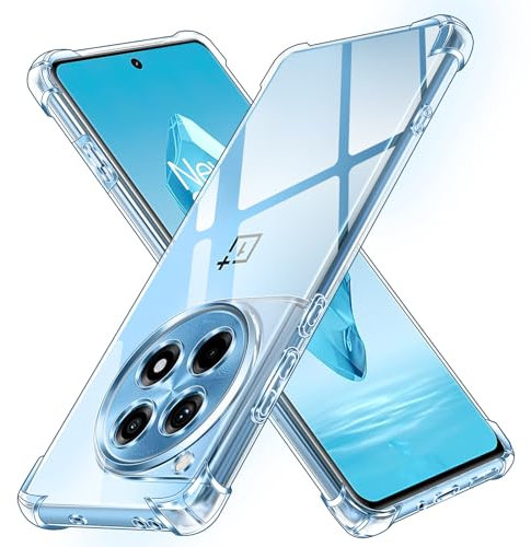 ivoler Funda para Oneplus 12R, Carcasa Protectora Antigolpes Transparente con Cojín Esquina Parachoques, Suave TPU Silicona Caso Delgada Anti-Choques Case