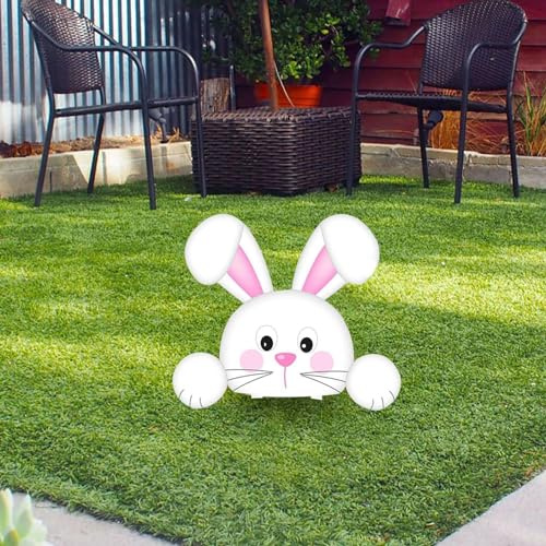 Osterhase Osterdeko Hase Gartendeko Figur Vintage Deko Frühling Gartendeko Metall Ostereier Osterdeko Ostern Gartenstecker Hasen Figuren Draußen Deko Ostern Geschenke Deko für (XP-D, One Size)