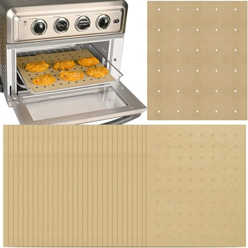 WMKGG 200 PCS Unbleached Air Fryer Parchment Paper, 11 x 9 inch Perforated Rectangular Air Fryer Toaster Oven Disposable Liners for Cuisinart, Ninja Foodi, Breville, Gowise, Black Decker