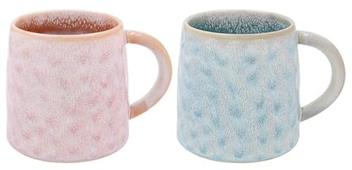 Lesser & Pavey Reactive Glaze Mugs Set of 2 | Ceramic Coffee Mugs Set for Home or Work | Designed By Elements | Lovely Mugs for Tea, Coffee & Hot Drinks