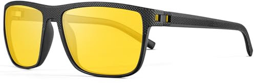 HENGOSEN Nachtsichtbrille Nachtfahrbrille Herren Damen Nachtbrille zum Autofahren Sonnenbrille Gelbe Gläser für Fahren Radfahren