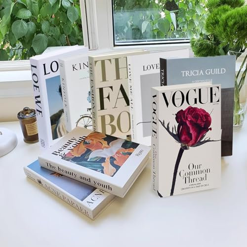 YSOOUA 8 Stück Deko Bücher für Heimdekor Dekorative Bücher Dekobücher Faltbare Gefälschte Bücher Kartonschachtel nur Gefälschte Bücher Display Bücher für Couchtisch Regale Dekobücher für Büro (C)