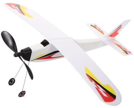 ibasenice Elastic Band Airplane Toys Boys and Girls Aircraft Glider Outdoor Flying Model Airplane Random Style