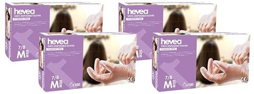 by Amazon - Gants en vinyle jetables, Taille M, lot de 400(Auparavant marque Hevea), Transparent