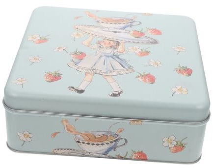 CRILSTYLEO Caja de lata para galletas, adorable caja de galletas, recipientes para cupcakes, chispas de chocolate, galletas, contenedor de almacenamiento de alimentos, galletas de chocolate, lata