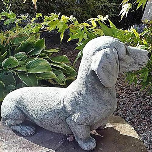 Aramox Teckel Réaliste en Résine, Statue de Chien Bouledogue Français pour Jardin Extérieur avec Sculpture d'animal, Ornement pour Amoureux des Chiens (Couleur de l'image 1)