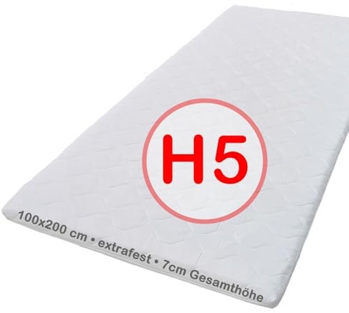 Crownmiller Titan 100x200cm extrafest XXL 7-Zonen Topper | individuelle Druckentlastung | Bezug waschbar bis 60 Grad | Oeko-TEX® 100