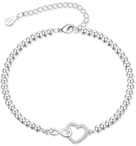 BMMYE Armband Silber 925 Damen,Hypoallergen Armband Silber,Damen Unendlich Armbands Eingelegt AAAA+ Kubik Zirkonia