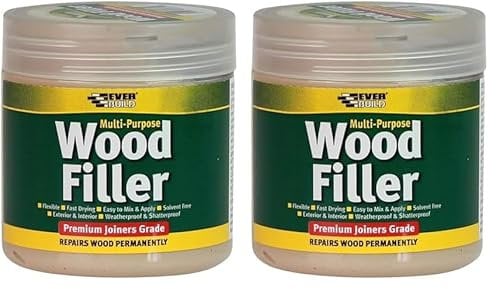 Everbuild Multipurpose Wood Filler – Suitable for Indoor and Outdoor Use – Sandable – Light Stainable – 250ml (Pack of 2)