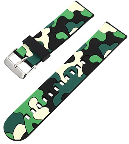 OSALADI Camouflage Silikon Uhrenarmband Weiches Flexibles Ersatzband Für Smartwatch Active Unisex Atmungsaktiv Schnellwechsel Passend Für Damen Und Herren